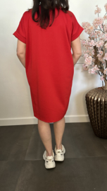 Sweaterdress Dianne bling Rood