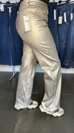 Lederlook broek G-smack "Wide leg" goud