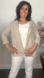 Opengewerkte blazer Taupe
