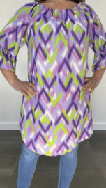 Tuniek flared zig zag lila