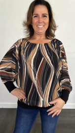 Blouse met boord Tess zwart