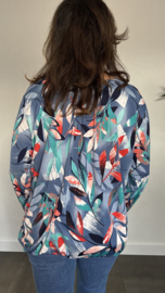 Ballon shirt met elastiek maartje blauw