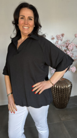 Top Luna met kraagje Zwart