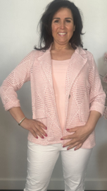 Opengewerkte blazer Roze