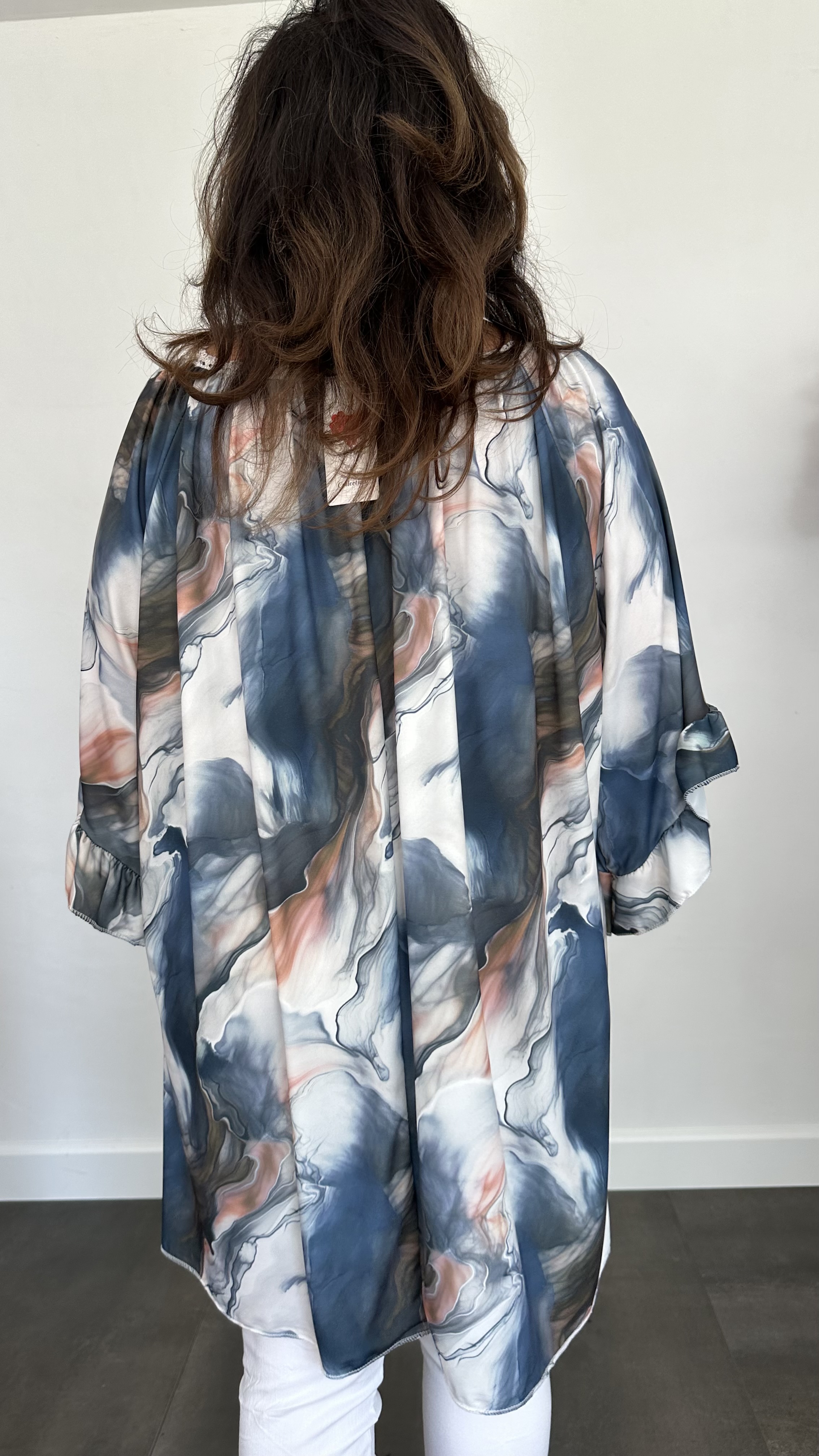 Tuniek Anita +SIZE marble blauw