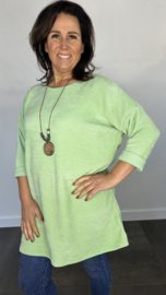 Tuniek baby rib met ketting licht groen
