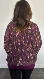 Blouse met boord new panter magenta