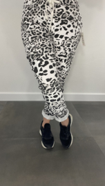 Cargo joggjeans panter zwart wit