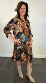 Jurk/tuniek autumn paisley zwart