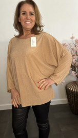 Top Lucy zilver sparkle Camel/gold
