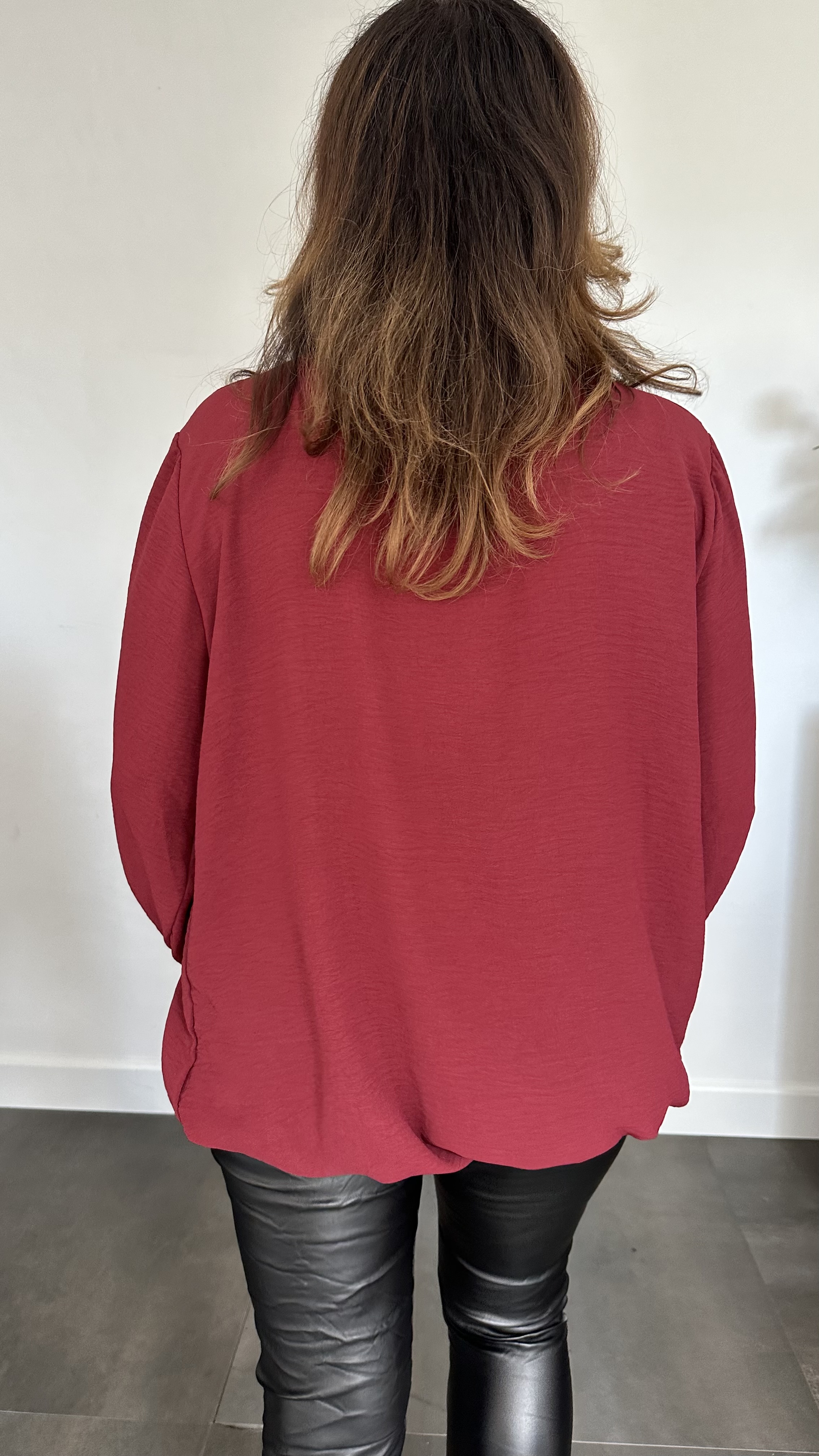Top Maya lange mouw +SIZE bordeaux