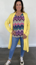 Vest crinckle met sjaalkraag +SIZE geel