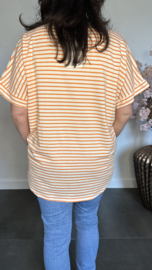 T-Shirt gestreept met ketting Oranje