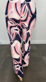 Plissé broek met wijde pijp FANTASIA marine SALE