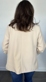 Blazer Marjan met gesmokte mouw zand