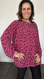 Tuniek baby rib panter +SIZE fuchsia
