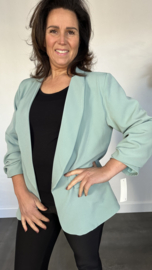 Blazer Marjan met gesmokte mouw zeegroen