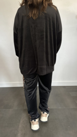 2-Delig comfy pak Velvet panter +Size Zwart