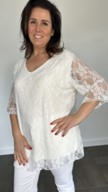 Kanten blouse Ilse +SIZE ecru