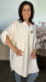 Blouse Linda linnenlook  Wit