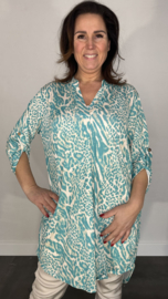 Tuniek Liz panter mix turquoise