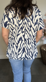 Ballon shirt met elastiek Zebra denim