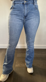 G-smack stretch jeans FLARE Silver bow