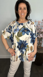 Gebloemd shirt Bodien Marine