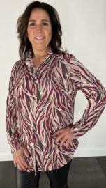 Stretch blouse travel flames magenta