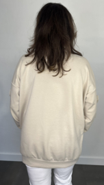 Sweater met strikken op de mouw +SIZE zand