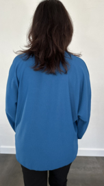 Top roxy met knoop petrol/blauw