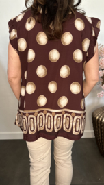 Top Dotty met ruche Bordeaux