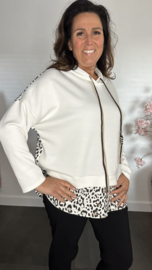 Sweater met capuchon /Panter Ecru
