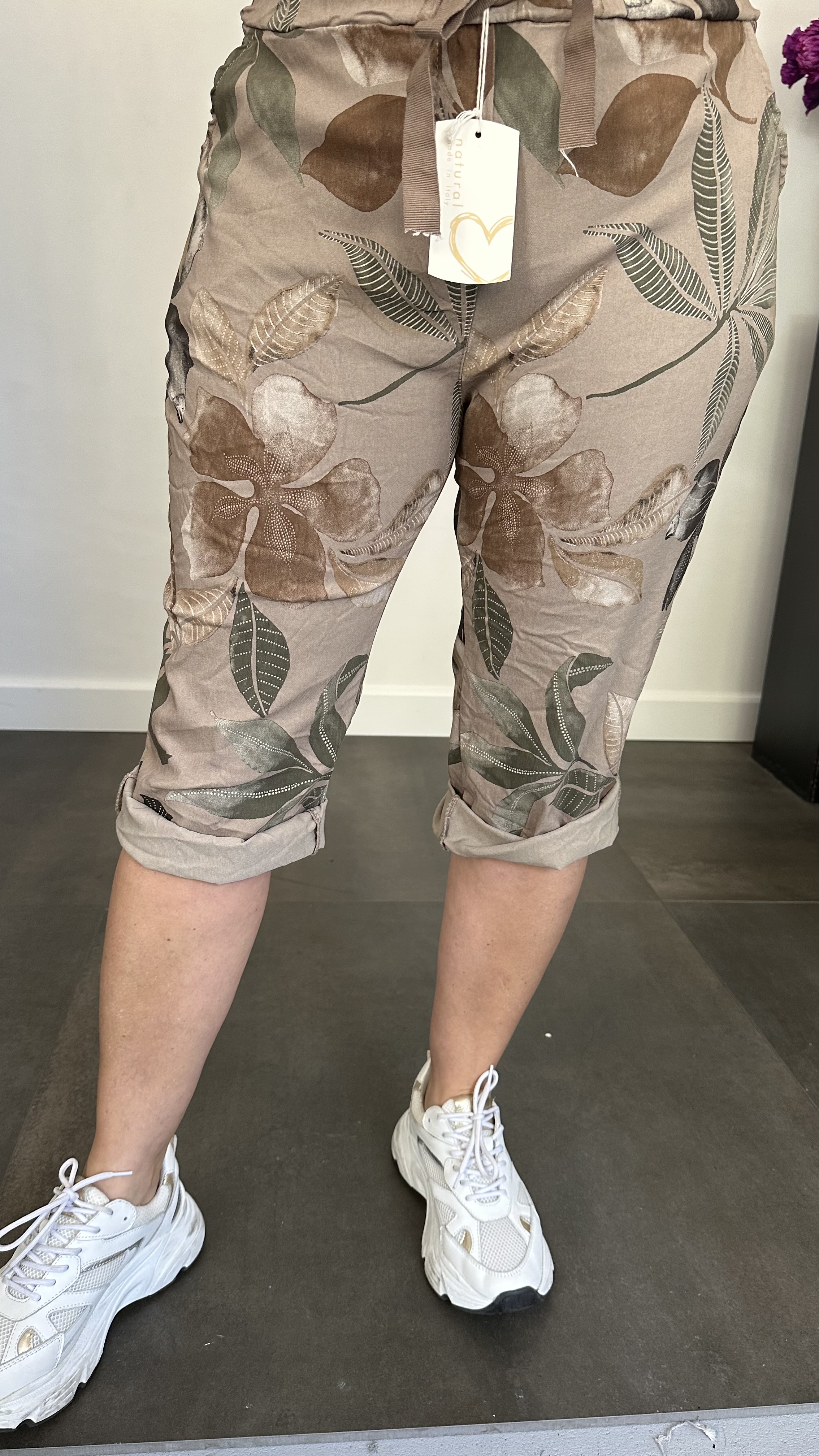 Capri joggjeans leaves taupe