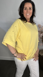 Sweatshirt parels Geel
