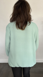 Top Maya crepe +SIZE zeegroen