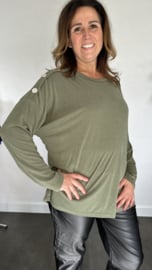 Ribbel shirt met knopen army