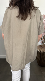 Blouse Irma broderie/ glitter Taupe