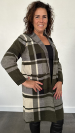 Geruit vest met capuchon army
