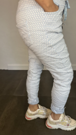 Joggjeans jacquard Nova ecru/ ijsblauw