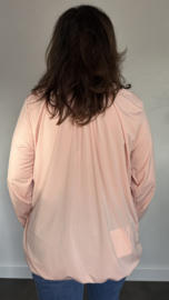Ballon shirt travel met elastiek roze