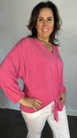 Top met strik travel fuchsia
