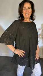 Broderie top Aurora zwart