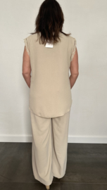 2-Delig pak georgette beige/zand