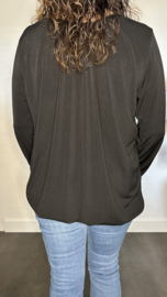 Ballon shirt travel met elastiek zwart