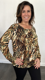 Ballon shirt met elastiek tijger jungle army (+size)