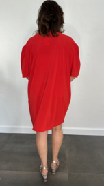 Tuniek / jurk Gina travel met pofmouw rood