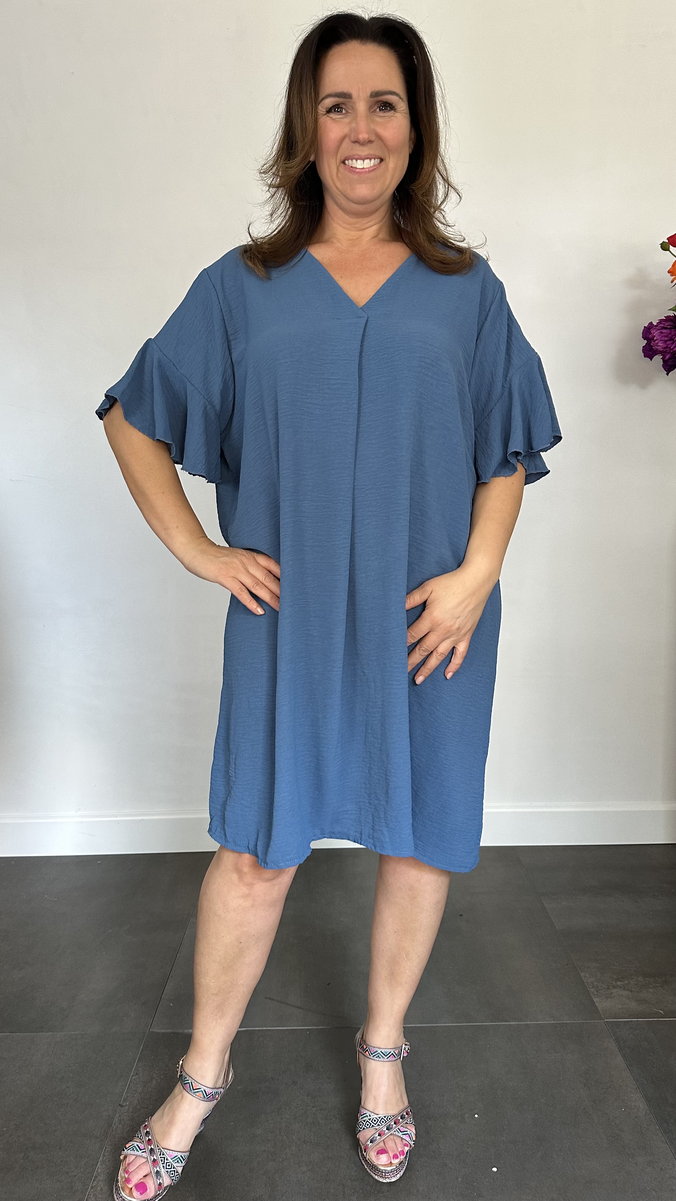 Jurk Niki +Size jeans blauw