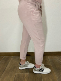 Broek met linnen roze