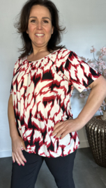 Ballon shirt met elastiek  Wild flames rood